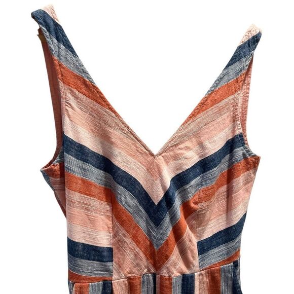 Lucky Brand V-Neck Striped Jumpsuit Multicolored Size Small - Picture 7 of 11